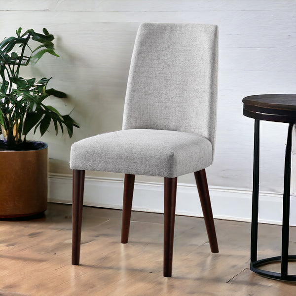 Homeroots 23" Gray And Espresso Fabric Parsons Chair   530239