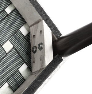 Homeroots 23" Gray And Natural Solid Wood And Upholstered Fabric Parsons Chair   530240