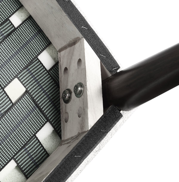 Homeroots 23" Gray And Natural Solid Wood And Upholstered Fabric Parsons Chair   530240