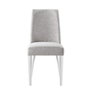Homeroots 23" Gray And White Solid Wood And Upholstered Fabric Parsons Chair   530241