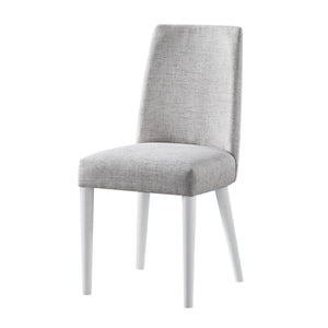 Homeroots 23" Gray And White Solid Wood And Upholstered Fabric Parsons Chair   530241