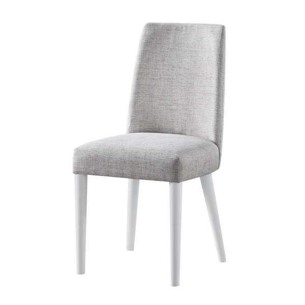 Homeroots 23" Gray And White Solid Wood And Upholstered Fabric Parsons Chair   530241