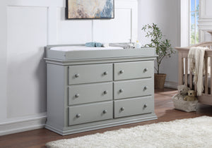 Homeroots 56" Gray Solid And Manufactured Wood Six Drawer Double Dresser  Solid And Manufactured Wood 530242
