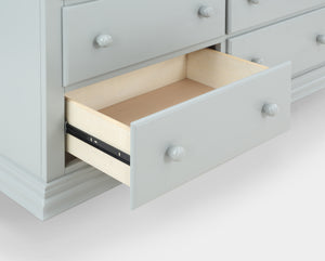 Homeroots 56" Gray Solid And Manufactured Wood Six Drawer Double Dresser  Solid And Manufactured Wood 530242