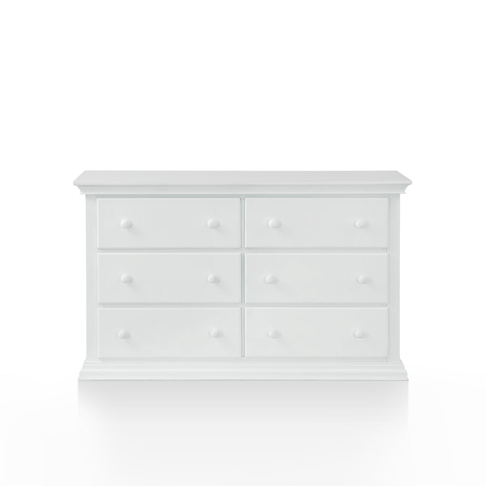 Homeroots 56" White Solid And Manufactured Wood Six Drawer Double Dresser  Solid And Manufactured Wood 530243