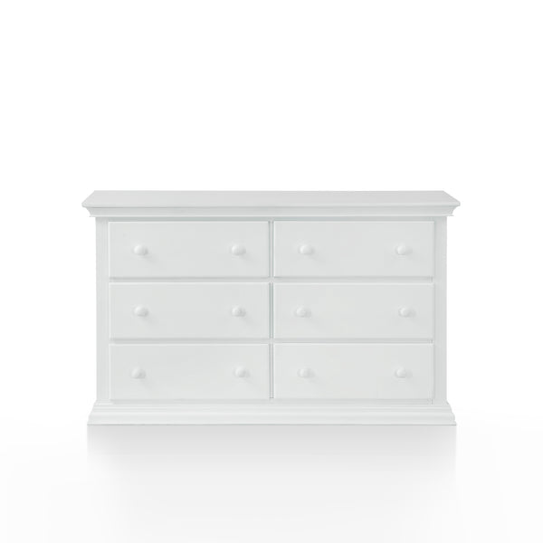 Homeroots 56" White Solid And Manufactured Wood Six Drawer Double Dresser  Solid And Manufactured Wood 530243