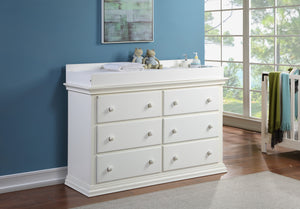 Homeroots 56" White Solid And Manufactured Wood Six Drawer Double Dresser  Solid And Manufactured Wood 530243