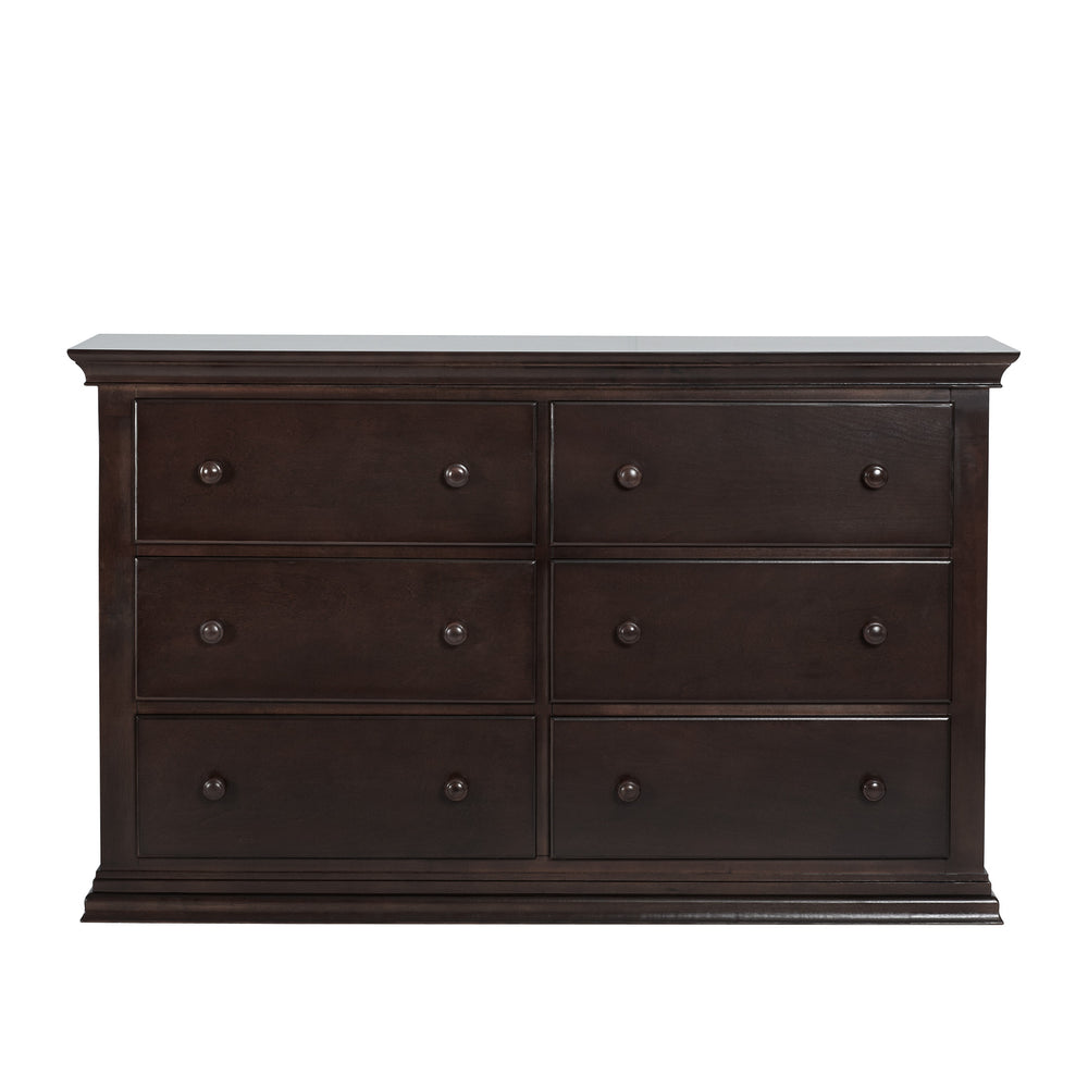 Homeroots 56" Espresso Solid And Manufactured Wood Six Drawer Double Dresser  Solid And Manufactured Wood 530244