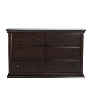 Homeroots 56" Espresso Solid And Manufactured Wood Six Drawer Double Dresser  Solid And Manufactured Wood 530244