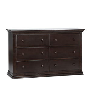 Homeroots 56" Espresso Solid And Manufactured Wood Six Drawer Double Dresser  Solid And Manufactured Wood 530244