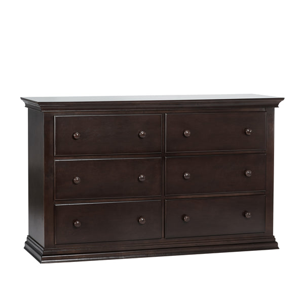 Homeroots 56" Espresso Solid And Manufactured Wood Six Drawer Double Dresser  Solid And Manufactured Wood 530244