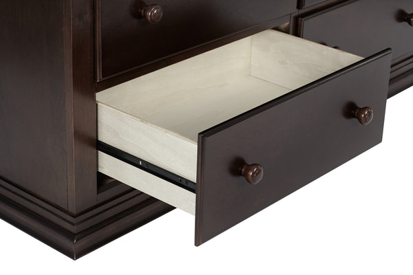 Homeroots 56" Espresso Solid And Manufactured Wood Six Drawer Double Dresser  Solid And Manufactured Wood 530244