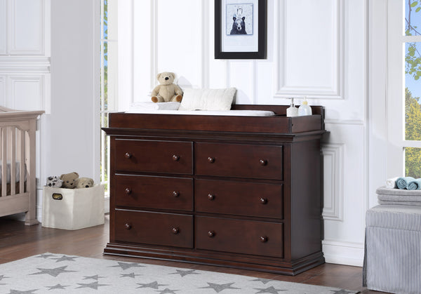Homeroots 56" Espresso Solid And Manufactured Wood Six Drawer Double Dresser  Solid And Manufactured Wood 530244