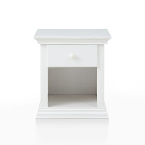 HomeRoots 24" White Solid Wood Nightstand with Drawer & Open Shelf – Chic, Versatile Storage for Any Space 530245