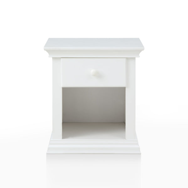 HomeRoots 24" White Solid Wood Nightstand with Drawer & Open Shelf – Chic, Versatile Storage for Any Space 530245