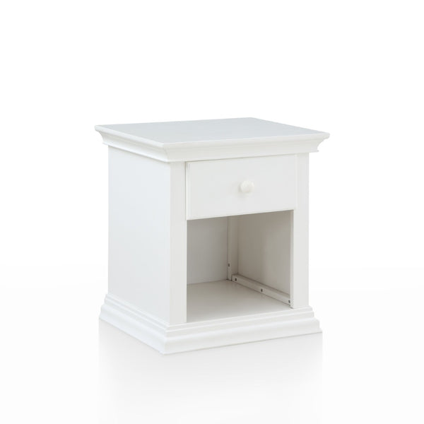 HomeRoots 24" White Solid Wood Nightstand with Drawer & Open Shelf – Chic, Versatile Storage for Any Space 530245