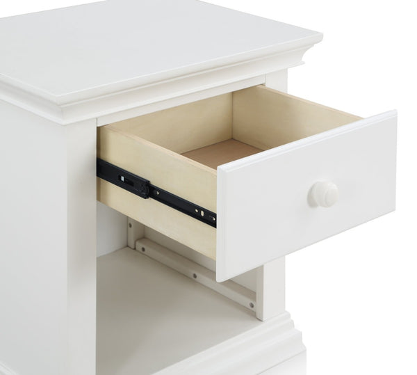 HomeRoots 24" White Solid Wood Nightstand with Drawer & Open Shelf – Chic, Versatile Storage for Any Space 530245