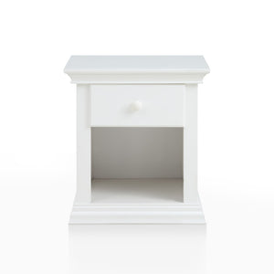 HomeRoots 24" White Solid Wood Nightstand with Drawer & Open Shelf – Chic, Versatile Storage for Any Space 530245