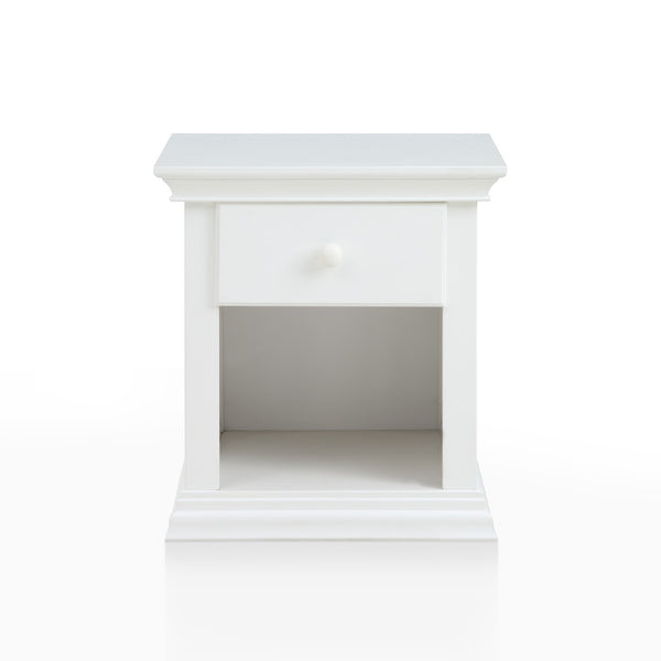 HomeRoots 24" White Solid Wood Nightstand with Drawer & Open Shelf – Chic, Versatile Storage for Any Space 530245