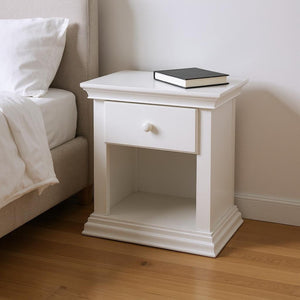 HomeRoots 24" White Solid Wood Nightstand with Drawer & Open Shelf – Chic, Versatile Storage for Any Space 530245