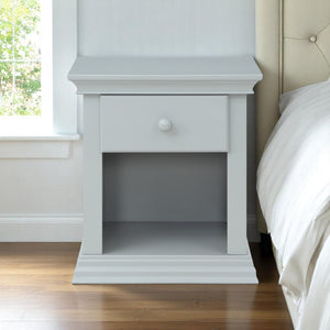 HomeRoots 24" Gray Solid Wood Nightstand - Stylish Storage Solution with One Drawer for Modern Bedrooms & More 530246