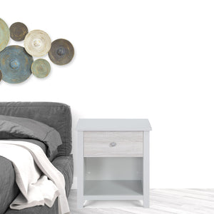 Homeroots 24" Gray One Drawer Nightstand   530248