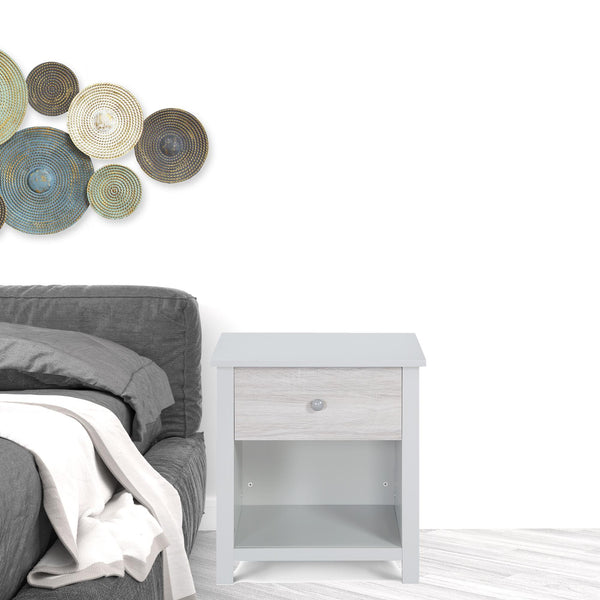Homeroots 24" Gray One Drawer Nightstand   530248
