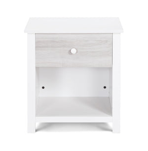 Homeroots 24" White And Gray One Drawer Nightstand   530250