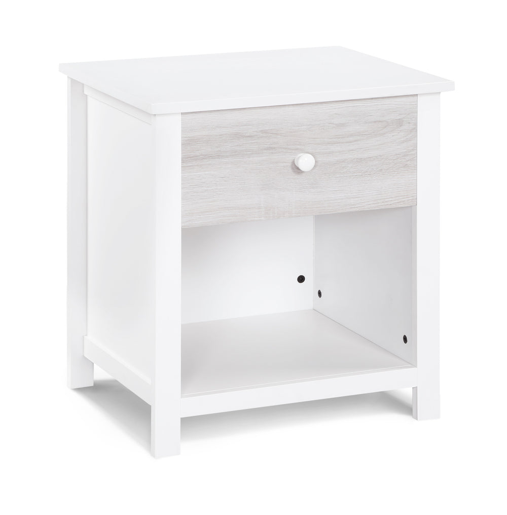 Homeroots 24" White And Gray One Drawer Nightstand   530250