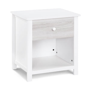 Homeroots 24" White And Gray One Drawer Nightstand   530250