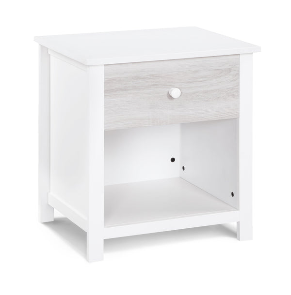 Homeroots 24" White And Gray One Drawer Nightstand   530250