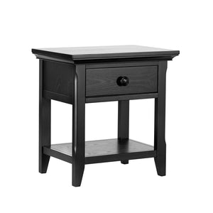 Homeroots 24" Black One Drawer Nightstand   530251