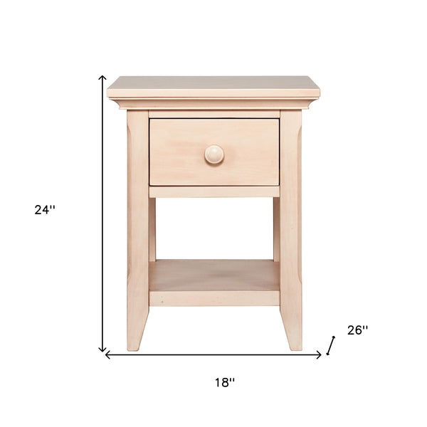Homeroots 24" Sand One Drawer Nightstand   530252