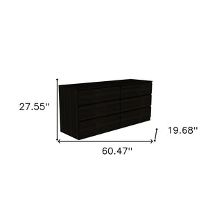 HomeRoots Two Piece Black Bedroom Set - Modern Horizontal Dresser & Accent for Sleek Minimalist Storage Solutions 530253