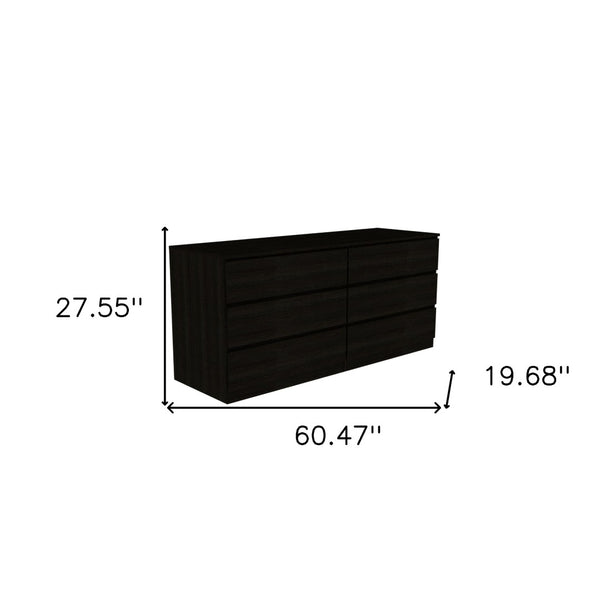 HomeRoots Two Piece Black Bedroom Set - Modern Horizontal Dresser & Accent for Sleek Minimalist Storage Solutions 530253