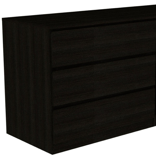 HomeRoots Two Piece Black Bedroom Set - Modern Horizontal Dresser & Accent for Sleek Minimalist Storage Solutions 530253
