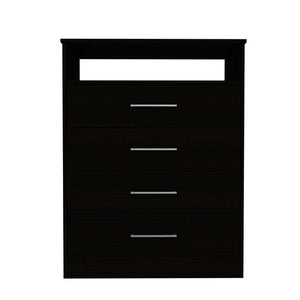 HomeRoots Two Piece Black Bedroom Set - Modern Horizontal Dresser & Accent for Sleek Minimalist Storage Solutions 530253