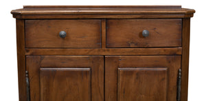 Sarreid Innsbruck Cabinet - Solid Acacia Wood With Elegant Fruitwood Finish & Iron Key Escutcheon Plate Brown  53025
