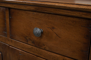 Sarreid Innsbruck Cabinet - Solid Acacia Wood With Elegant Fruitwood Finish & Iron Key Escutcheon Plate Brown  53025