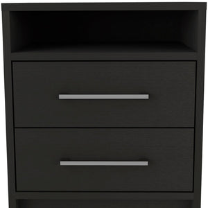 HomeRoots Two Piece Black and Gray Bedroom Set - Modern Design with Practical Storage for Stylish Spaces 530261