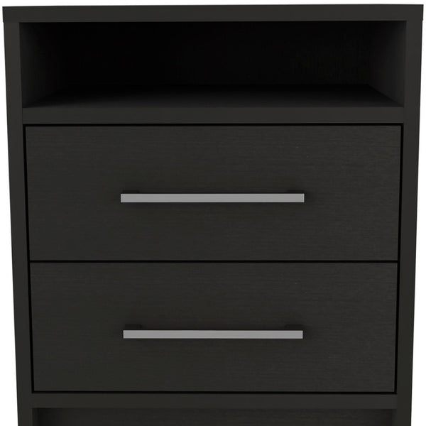 HomeRoots Two Piece Black and Gray Bedroom Set - Modern Design with Practical Storage for Stylish Spaces 530261