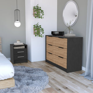 HomeRoots Two Piece Black and Gray Bedroom Set - Modern Design with Practical Storage for Stylish Spaces 530261