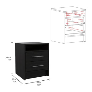 HomeRoots Two Piece Black and Gray Bedroom Set - Modern Design with Practical Storage for Stylish Spaces 530261