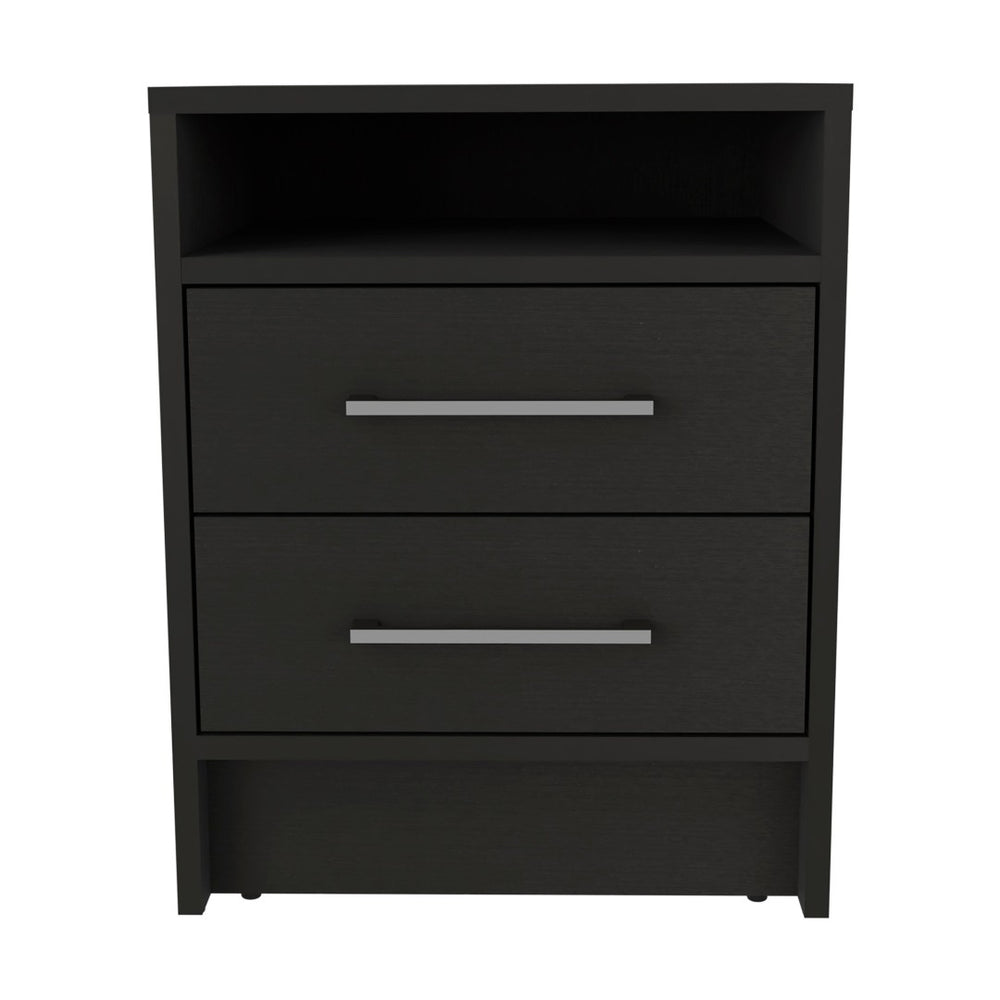 HomeRoots Two Piece Black and Gray Bedroom Set - Modern Design with Practical Storage for Stylish Spaces 530261