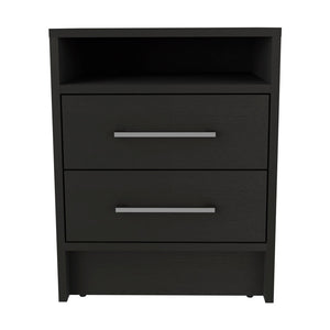 HomeRoots Two Piece Black and Gray Bedroom Set - Modern Design with Practical Storage for Stylish Spaces 530261