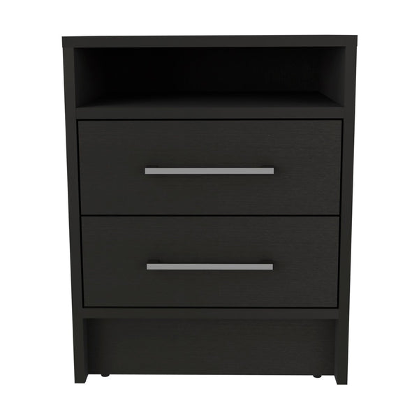 HomeRoots Two Piece Black and Gray Bedroom Set - Modern Design with Practical Storage for Stylish Spaces 530261