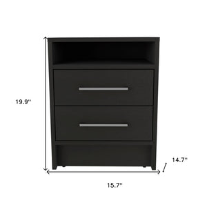 HomeRoots Two Piece Black and Gray Bedroom Set - Modern Design with Practical Storage for Stylish Spaces 530261