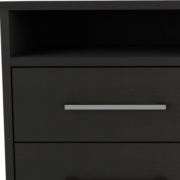 HomeRoots Two Piece Black and Gray Bedroom Set - Modern Design with Practical Storage for Stylish Spaces 530261