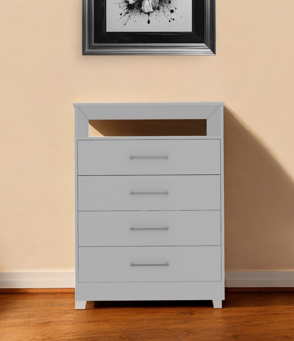 Homeroots Two Piece White Bedroom Set  Manufactured Wood 530264