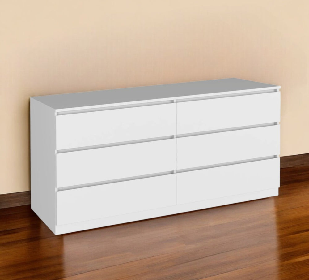 HomeRoots Two Piece White Bedroom Set – Modern Dresser & Armoire with Nightstand, Ample Storage & Style 530265